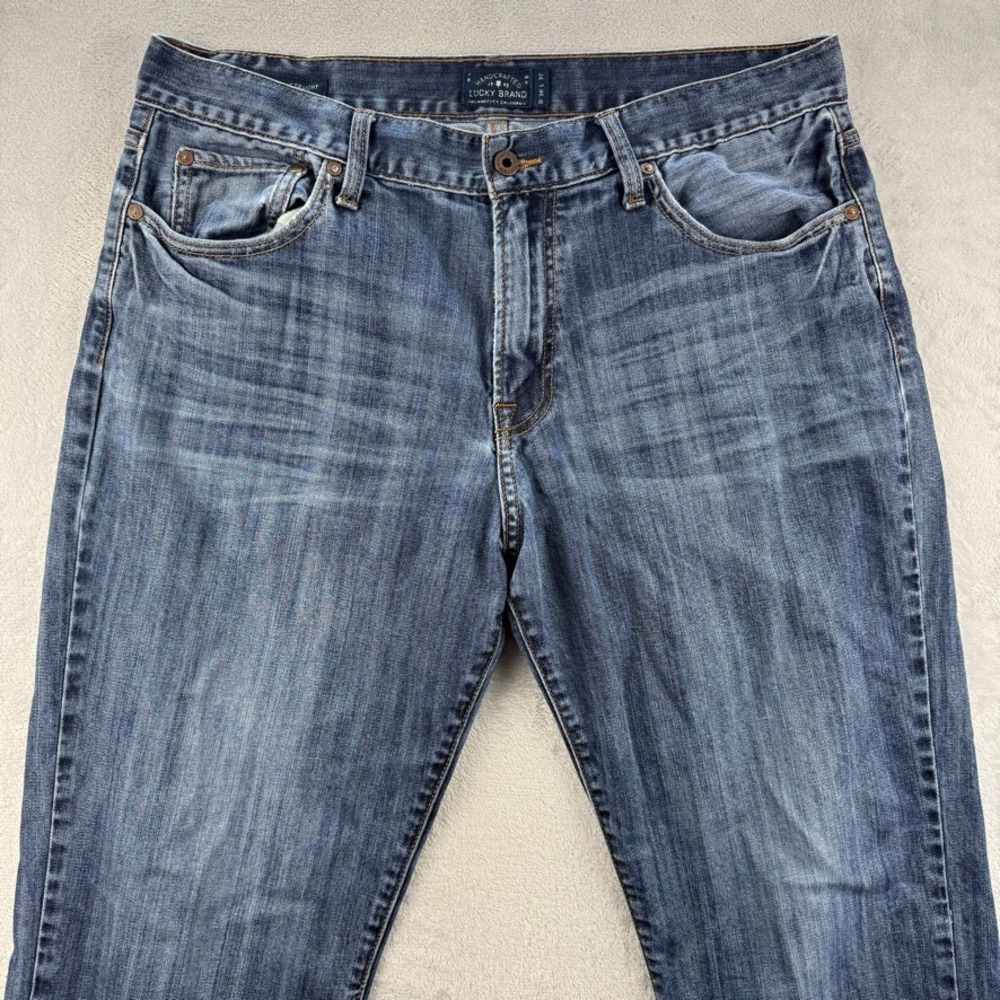 Lucky Brand Jeans Mens 36x32 Blue 221 Original Straight Leg Dark Wash Denim